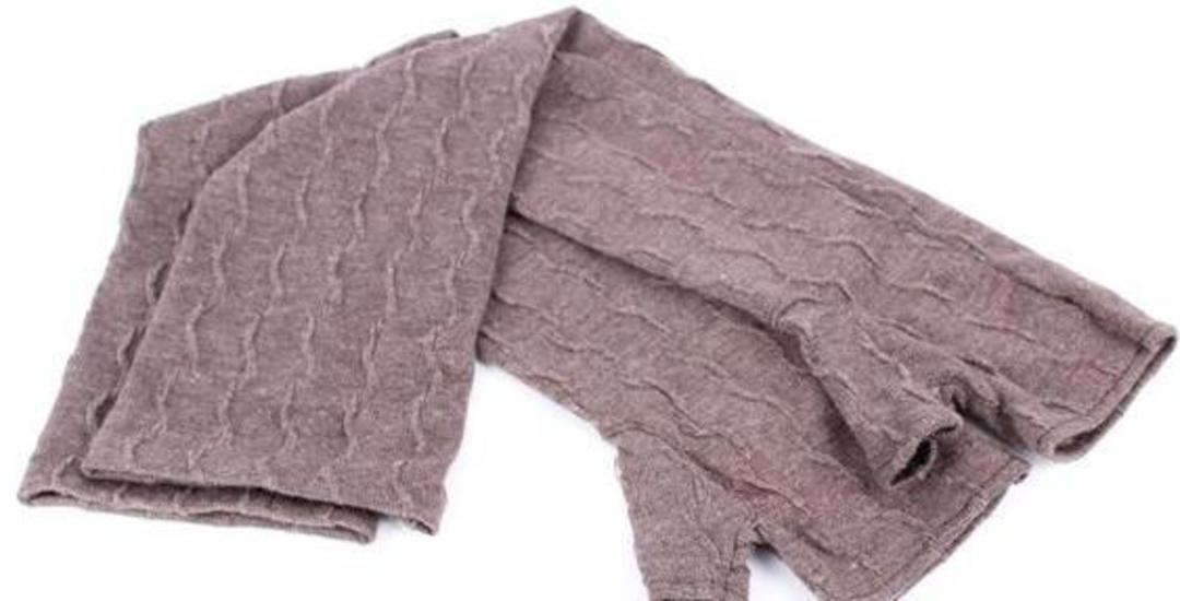 Ladies 3/4 length textured fingerless  knit glove mink S/LK3257 image 0